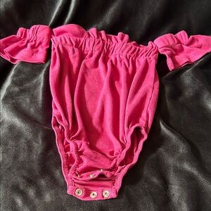 Pink Off-Shoulder Baby Romper